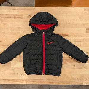 Nike Puffer Infant Baby Jacket Black Red Size 12 Month